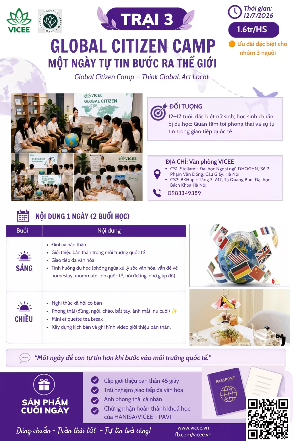 TRẠI 3: GLOBAL CITIZEN CAMP – MỘT NGÀY TỰ TIN BƯỚC RA THẾ GIỚI
