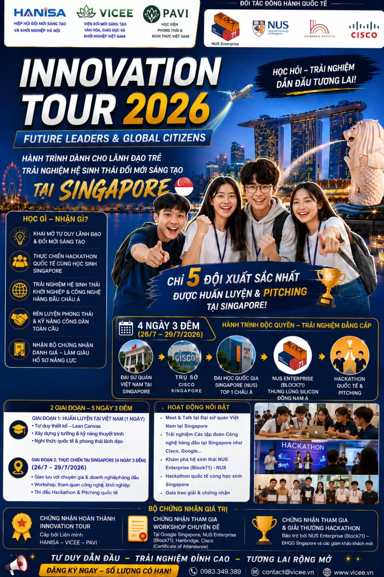 [CHÍNH THỨC KHỞI ĐỘNG] INNOVATION TOUR 2026: HÀNH TRÌNH KIẾN TẠO NHÀ LÃNH ĐẠO TRẺ VÀ CÔNG DÂN TOÀN CẦU TẠI SINGAPORE